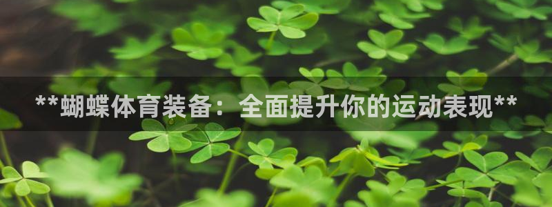 欧陆娱乐微信众：**蝴蝶体育装备：全面提升你的运动表